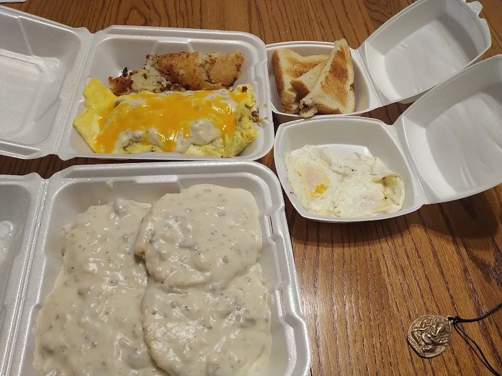 Biscuits and Gravy and Southern Omelette